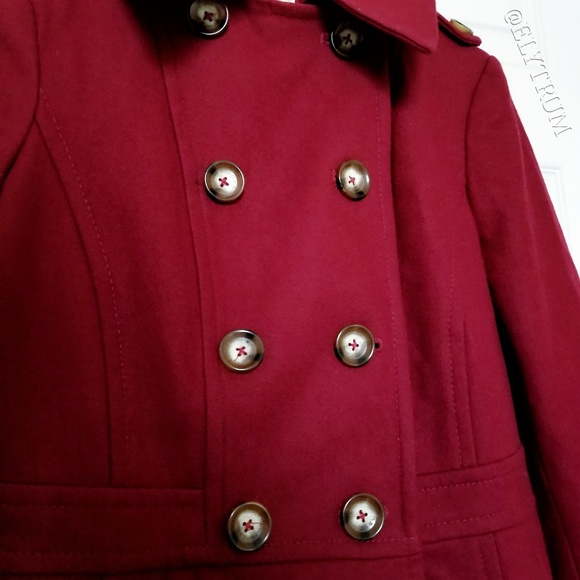 Michael Kors Double Breasted Wool Blend Peacoat - Picture 5 of 6